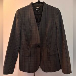 DKNY Plaid Patterned Blazer